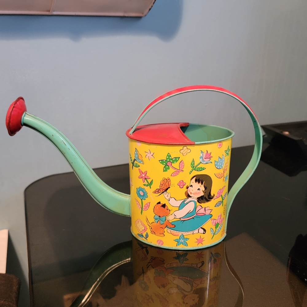 Vintage J Chein - Tin Watering Can- 1930s-40s Made In The USA